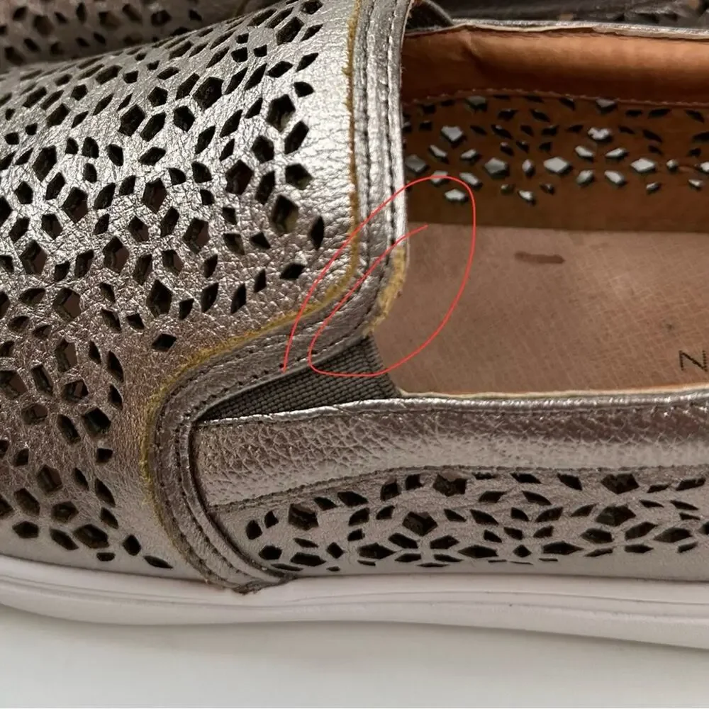 CASLON Eden 2 Perforated Platform Metallic Leather Sneaker Women’s Size 8.5